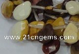 CMK31 15.5 inches 14*18mm faceted flat teardrop mookaite beads