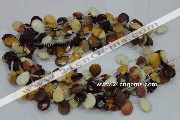 CMK31 15.5 inches 14*18mm faceted flat teardrop mookaite beads