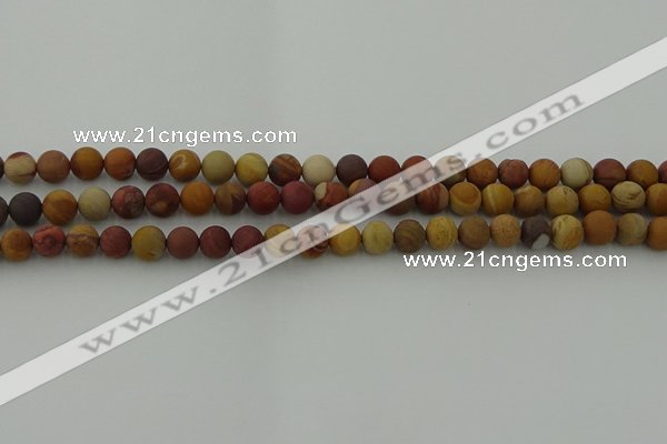 CMK310 15.5 inches 4mm round matte sunset mookaite beads