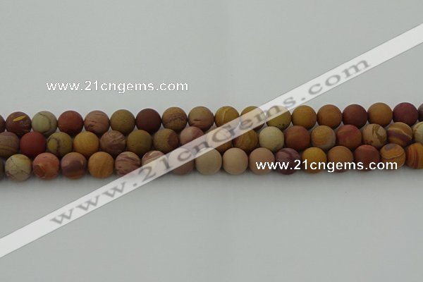 CMK312 15.5 inches 8mm round matte sunset mookaite beads