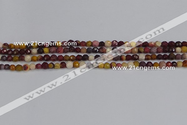 CMK316 15.5 inches 4mm faceted round mookaite gemstone beads