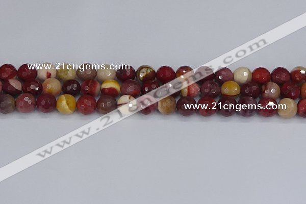 CMK319 15.5 inches 10mm faceted round mookaite gemstone beads