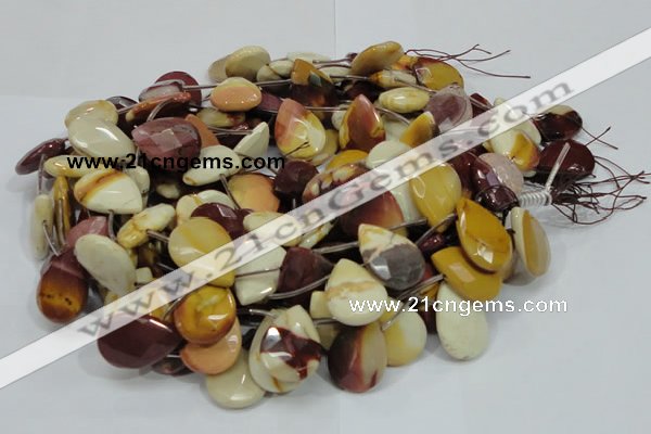 CMK33 15.5 inches 18*25mm faceted flat teardrop mookaite beads