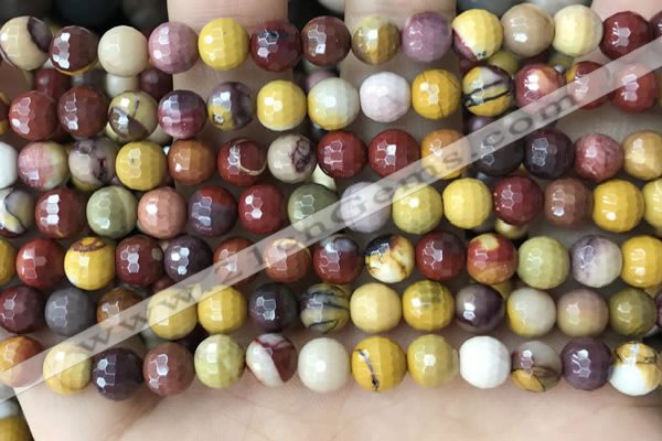 CMK352 15 inches 6mm faceted round mookaite beads wholesale