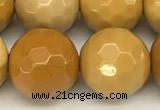 CMK367 15 inches 10mm faceted round yellow mookaite beads