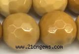 CMK368 15 inches 12mm faceted round yellow mookaite beads