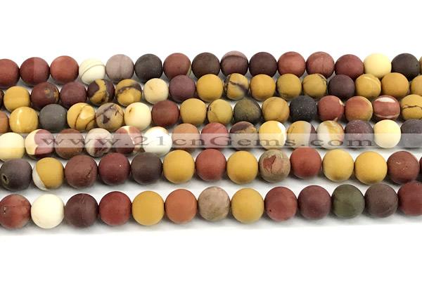 CMK378 15 inches 8mm round matte mookaite beads
