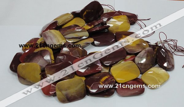 CMK39 15.5 inches 30*40mm faceted rectangle mookaite beads wholesale
