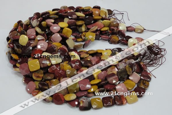 CMK40 15.5 inches 10*10mm faceted square mookaite beads wholesale