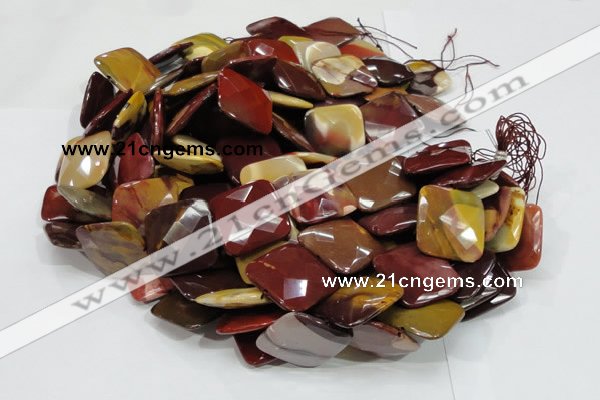 CMK43 15.5 inches 30*30mm faceted square mookaite beads wholesale