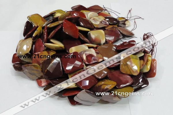 CMK44 15.5 inches 40*40mm faceted square mookaite beads wholesale