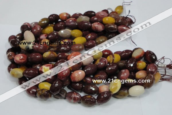 CMK45 15.5 inches 10*15mm faceted rice mookaite beads wholesale