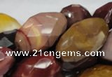 CMK47 15.5 inches 18*30mm faceted rice mookaite beads wholesale