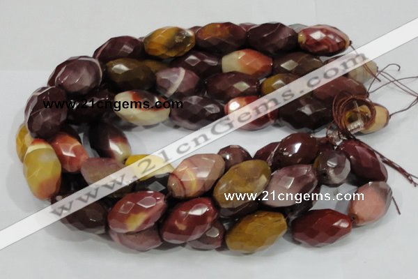 CMK47 15.5 inches 18*30mm faceted rice mookaite beads wholesale