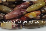 CMK48 15.5 inches 10*30mm faceted rice mookaite beads wholesale