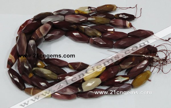 CMK49 15.5 inches 14*38mm faceted rice mookaite beads wholesale