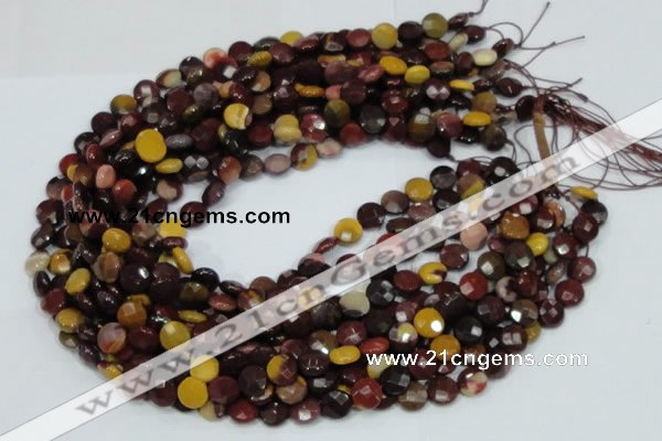 CMK51 15.5 inches 10mm faceted coin mookaite beads wholesale