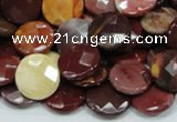 CMK52 15.5 inches 12mm faceted coin mookaite beads wholesale