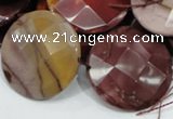 CMK54 15.5 inches 30mm faceted coin mookaite beads wholesale