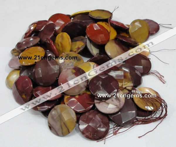 CMK54 15.5 inches 30mm faceted coin mookaite beads wholesale