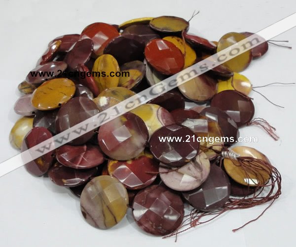 CMK55 15.5 inches 40mm faceted coin mookaite beads wholesale