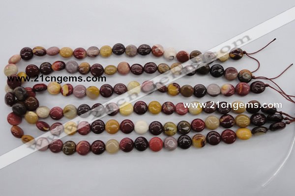 CMK85 15.5 inches 10mm flat round mookaite beads wholesale