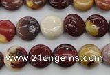 CMK86 15.5 inches 12mm flat round mookaite beads wholesale