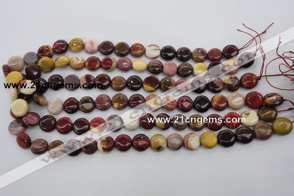 CMK86 15.5 inches 12mm flat round mookaite beads wholesale