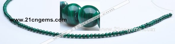 CMN01 A grade 3mm round natural malachite beads Wholesale