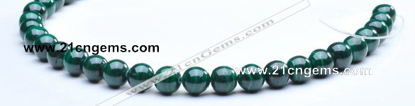 CMN06 10mm round A grade natural malachite  beads wholesale