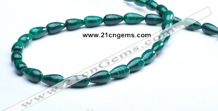 CMN10 A grade 5*10mm teardrop natural malachite beads Wholesale