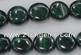 CMN101 15.5 inches 16mm flat round natural malachite beads wholesale