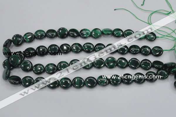 CMN101 15.5 inches 16mm flat round natural malachite beads wholesale