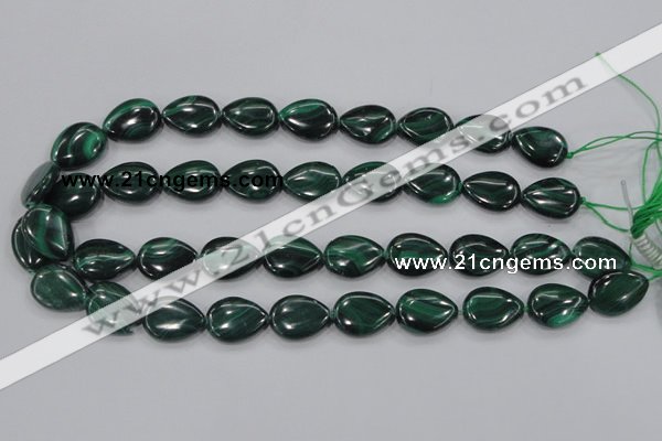 CMN102 15.5 inches 15*20mm flat teardrop natural malachite beads