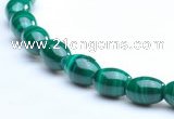 CMN21 4*6mm rice A grade natural malachite beads wholesale