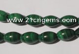 CMN212 15.5 inches 8*12mm rice natural malachite beads wholesale