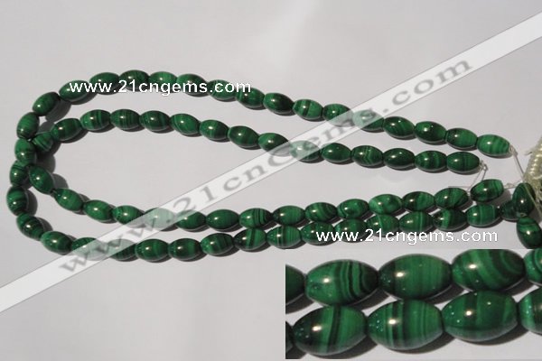 CMN212 15.5 inches 8*12mm rice natural malachite beads wholesale