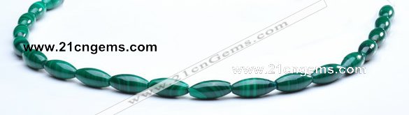 CMN22 6*14mm rice A grade natural malachite beads wholesale