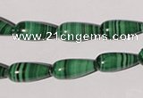 CMN220 15.5 inches 7*15mm teardrop natural malachite beads wholesale