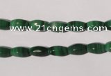 CMN223 15.5 inches 5*9mm faceted rice natural malachite beads