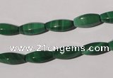 CMN224 15.5 inches 5*12mm faceted rice natural malachite beads