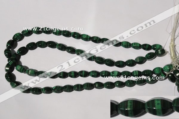 CMN225 15.5 inches 8*12mm faceted rice natural malachite beads