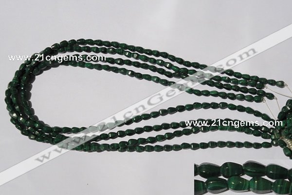 CMN228 15.5 inches 4*6mm faceted teardrop natural malachite beads