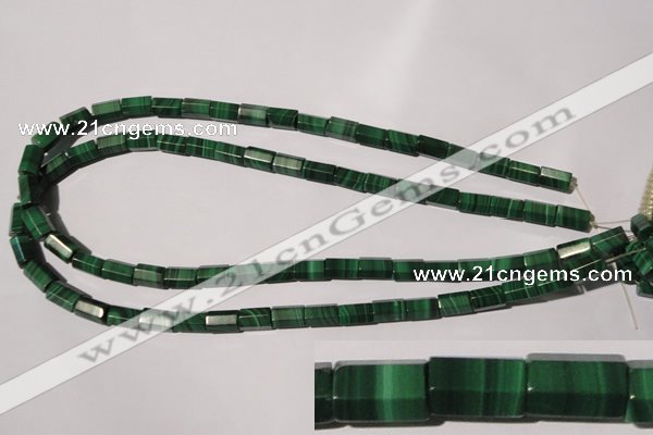 CMN242 15.5 inches 6*10mm faceted tube natural malachite beads