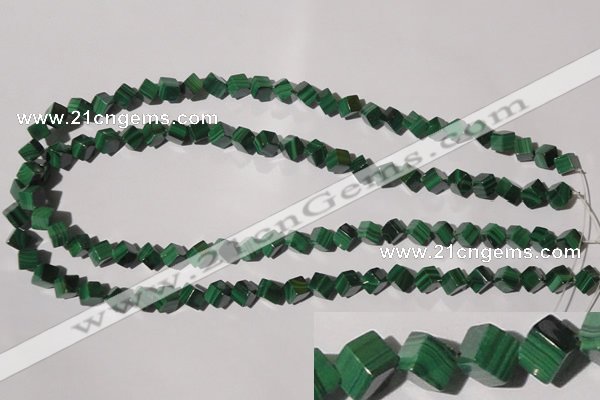 CMN246 15.5 inches 6*6mm cube natural malachite beads wholesale