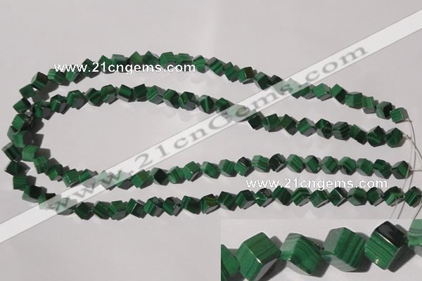 CMN247 15.5 inches 8*8mm cube natural malachite beads wholesale