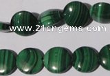 CMN253 15.5 inches 12mm flat round natural malachite beads wholesale