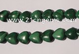 CMN256 15.5 inches 8*8mm heart natural malachite beads wholesale