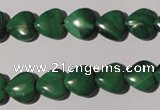 CMN257 15.5 inches 10*10mm heart natural malachite beads wholesale