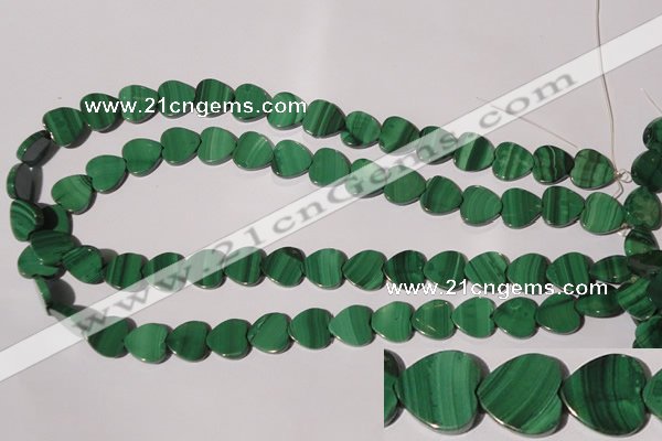 CMN263 15.5 inches 12*12mm heart natural malachite beads wholesale